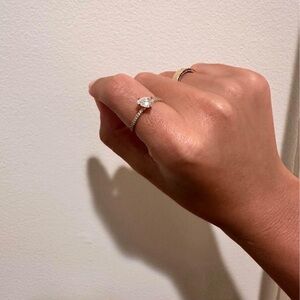 Slanted Pear Cubic Zirconia Ring